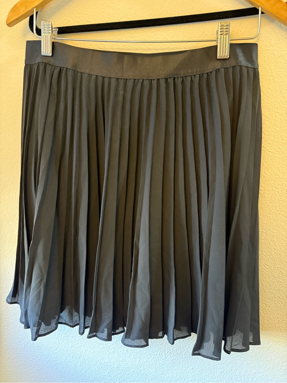 Express Black Pleated Skater Skirt